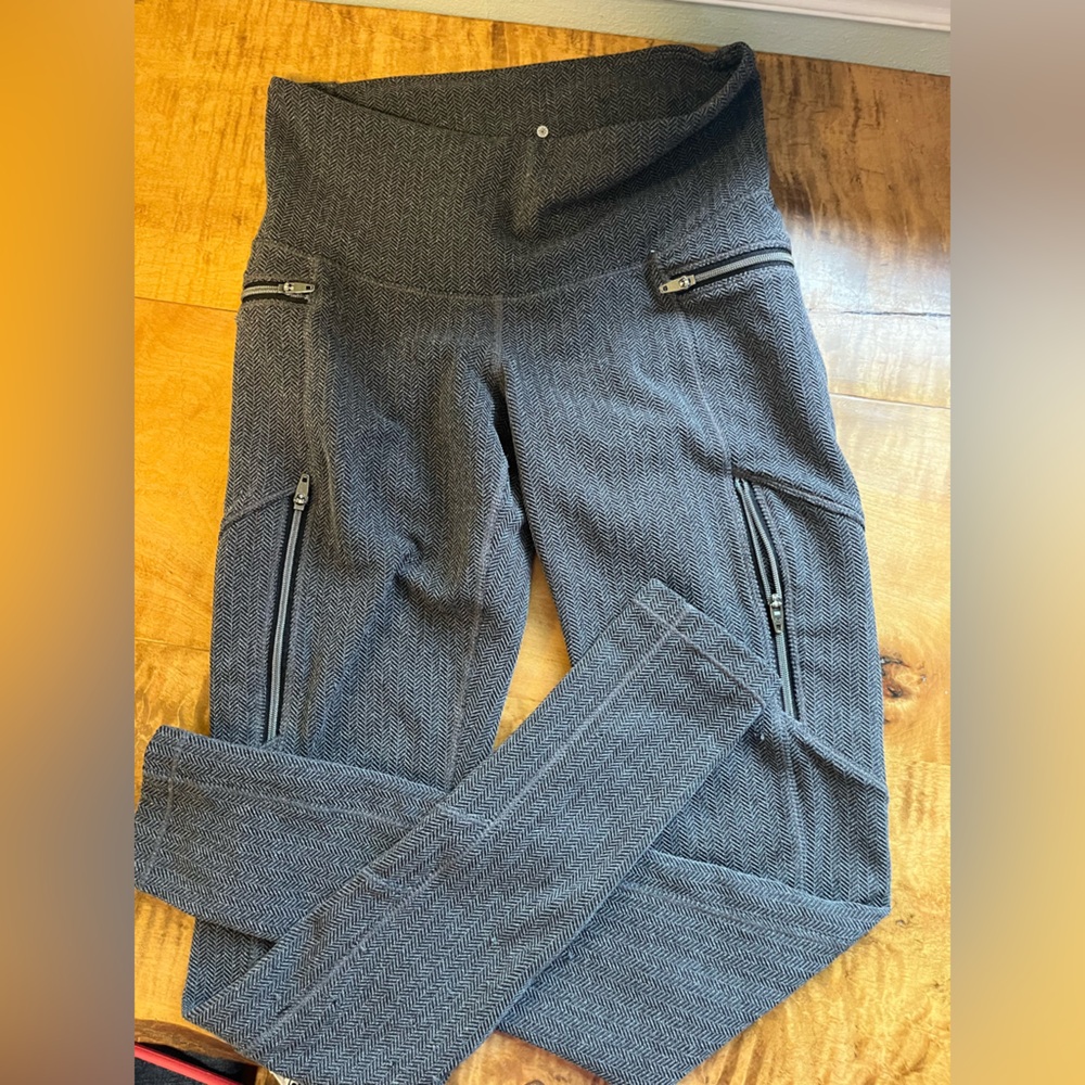 Athleta Charcoal Herringbone skinny pants